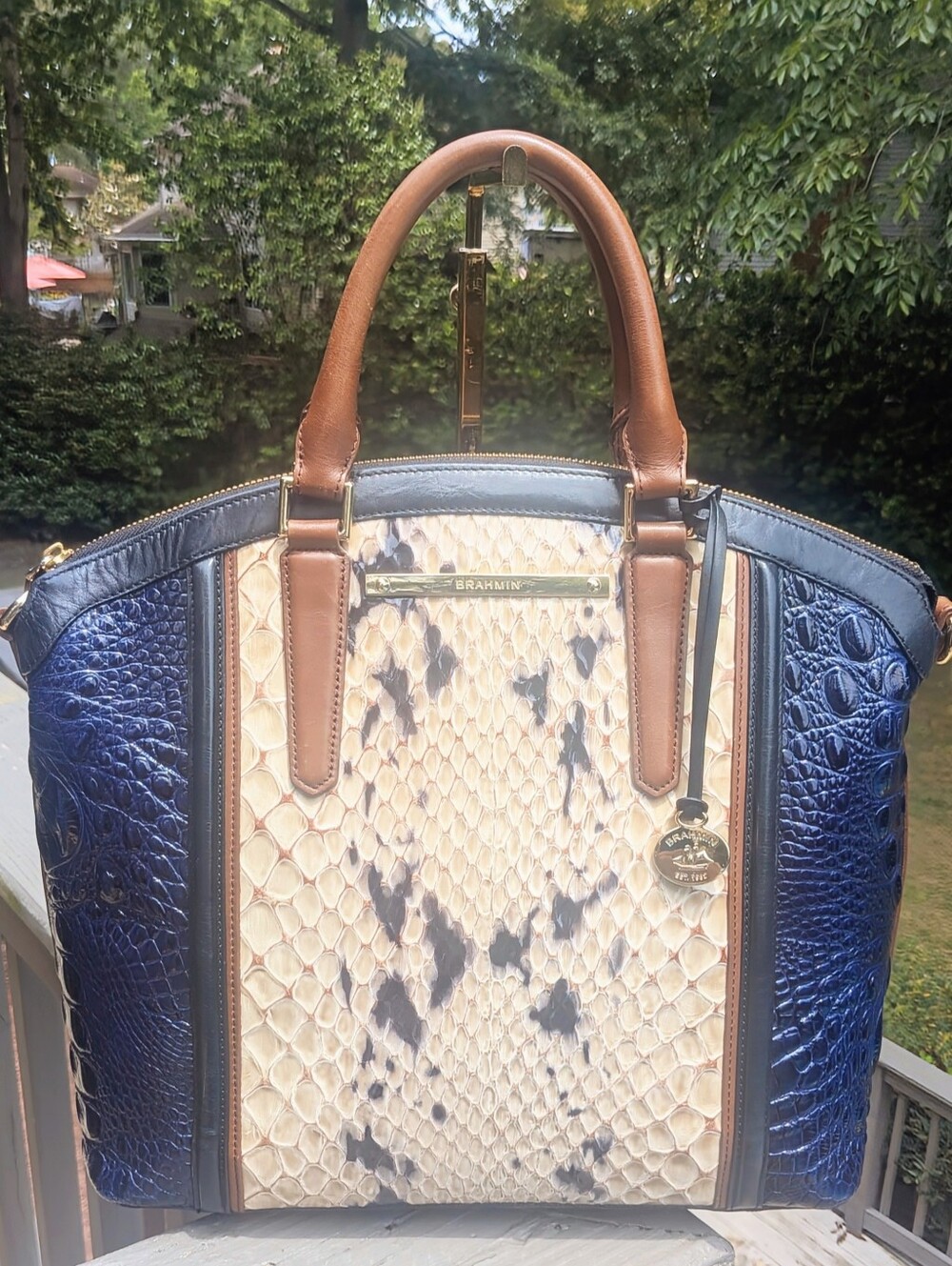 VEUC Brahmin Large Duxbury in Creme Carlisle